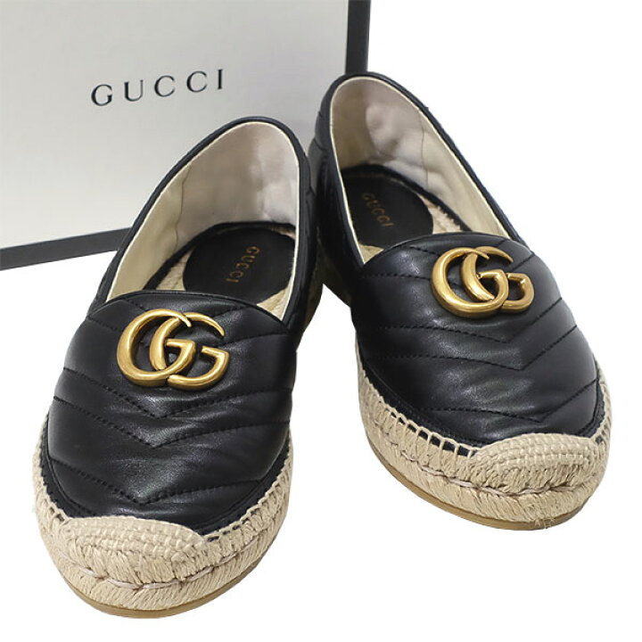 楽天市場】送料無料 本物 GUCCI グッチ ダブルG レザーエスパドリーユ 