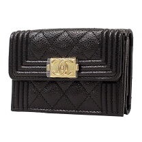 楽天市場】CHANEL ボーイ シャネル（形状（財布）三つ折り財布  