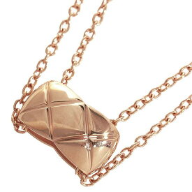 送料無料 本物　CHANEL シャネル ココクラッシュ ネックレス ペンダント 750 K18PGピンク（ベージュゴールド）キルティング マトラッセ おしゃれ レディース 57604M