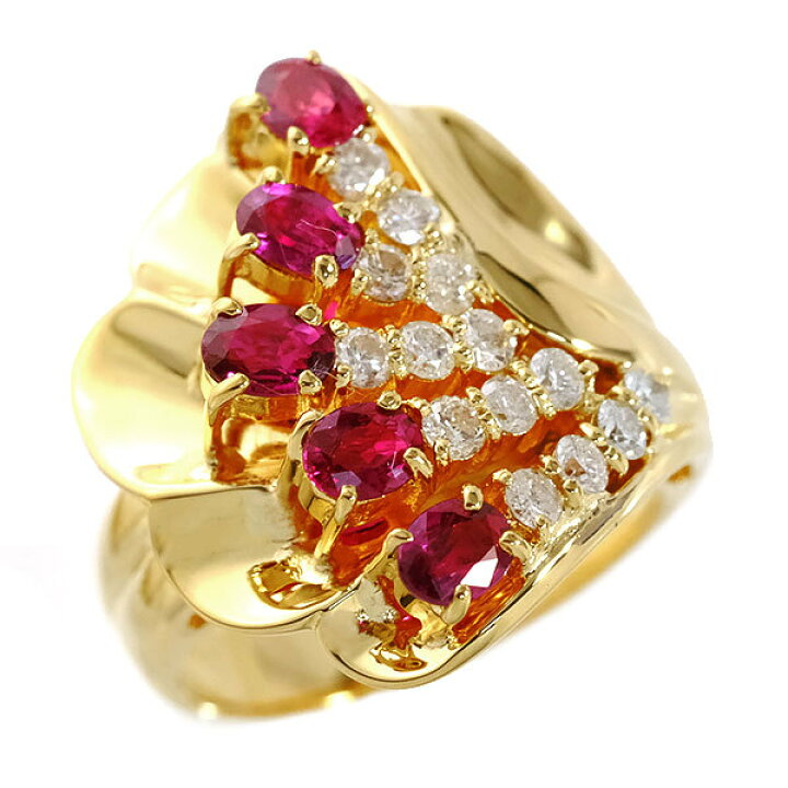 楽天市場】【送料無料】【本物】豪華☆ルビーダイヤモンドリング☆指輪  