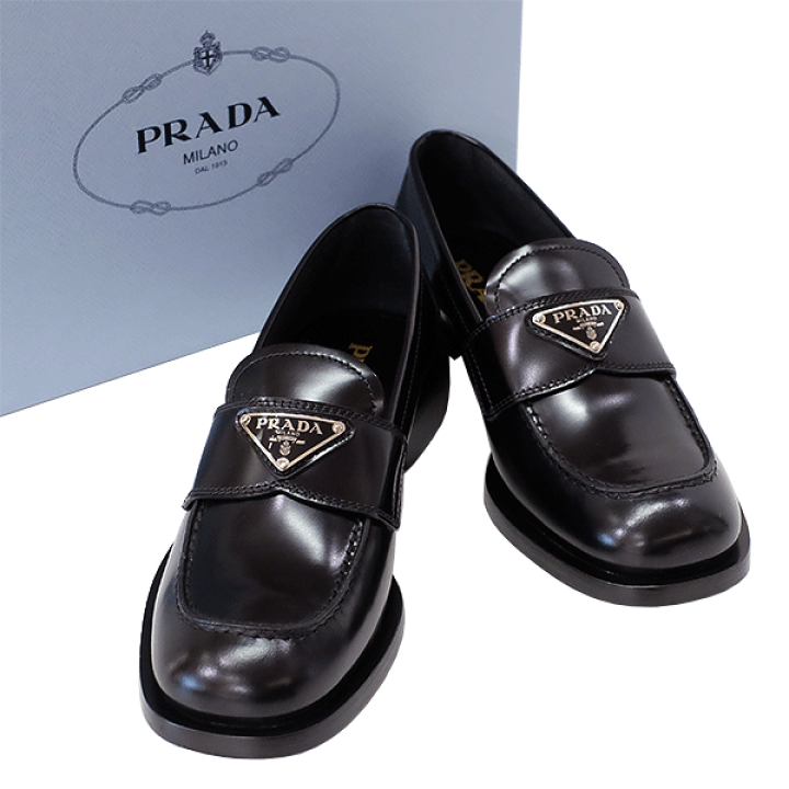 PRADA ローファー ブラック 23.5 PRADA ローファー ブラック35.5 22.5 23 1回使用 PRADA ローファー