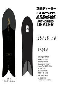 25-26FW MOSS SNOWSTICK�yPQ 49�@Black�@Edition /�s�B�[�L���[49�@�u���b�N�G�f�B�b�V�����z�w���ʌ���v���[���g�����I���T�I���o���܂�!�x MOSS SNOWSTICK�E���X�X�m�[�X�e�b�N�w���KDEALER�x