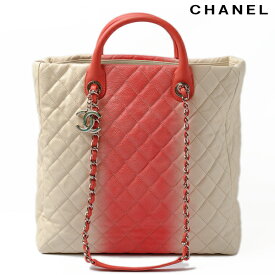 シャネル トートバッグ/ショルダーバッグ CHANEL チェーン　グラデーション　コーラルピンク/アイボリー キャビアスキン　2wayバッグ 【中古】