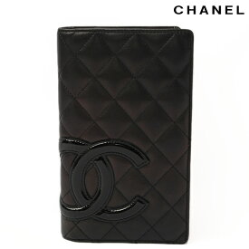 【中古】 CHANEL シャネル 中古 長財布 A26717 カンボンライン メタリック/ブラック