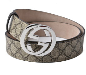 グッチ ベルト メンズ GUCCI GGスプリーム Gバックル GGベージュ/エボニー 411924 KGDHN 9643 未使用【中古】