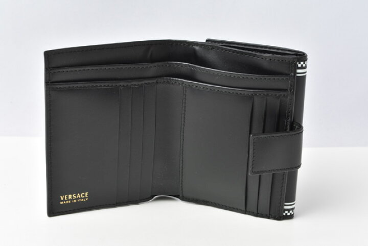 楽天市場】ヴェルサーチ 財布 三つ折り VERSACE 折財布 ロゴ ブラック 
