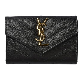 サンローランパリ ミニ財布/カードケース SAINT LAURENT PARIS モノグラム ENVELOPE CARD HOLDER WALLET 414404 ブラック