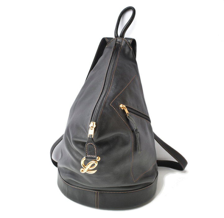 美品】LOEWE アントン バックパック リュックサック レザー ブラック 