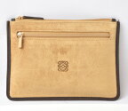 ロエベ クラッチポーチ/フラットポーチ LOEWE ヴィンテージ ポーチ ベージュ/ブラウン【中古】