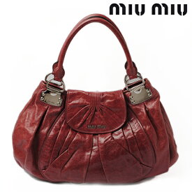 ミュウミュウ ショルダーバッグ miumiu ヴィンテージ　VITELLO LUX　/レザー　ライトボルドー　【中古】