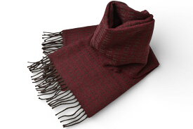 フェンディ マフラー FENDI ウインタースカーフ ウール100％ FFロゴ バーガンディ【中古】