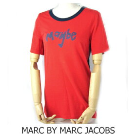 マークバイマークジェイコブス　半袖Tシャツ　MARC BY MARC JACOBSレディース　MAYBE レッド/ネイビー 191687 サイズM