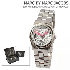 マークバイマークジェイコブス 腕時計 MARC BY MARC JACOBS レディース 10周年記念限定モデル スカル柄　シルバー MBM9028