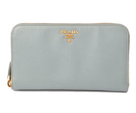 プラダ 財布 PRADA 長財布　1M0506　SAFFIANO METAL/型押しレザー　LAGO/ライトブルー アウトレット 未使用【中古】