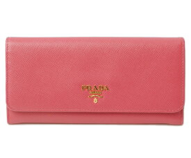 プラダ 財布 PRADA 長財布 1M1132 SAFFIANO METAL/サフィアノメタル PEONIA/ペオニア 未使用【中古】