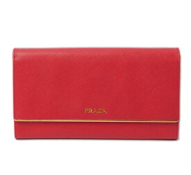 プラダ 長財布/コンパクトクラッチ PRADA SAFFIANO METAL/サフィアノ　1M1311　ルージュレッド アウトレット 未使用【中古】