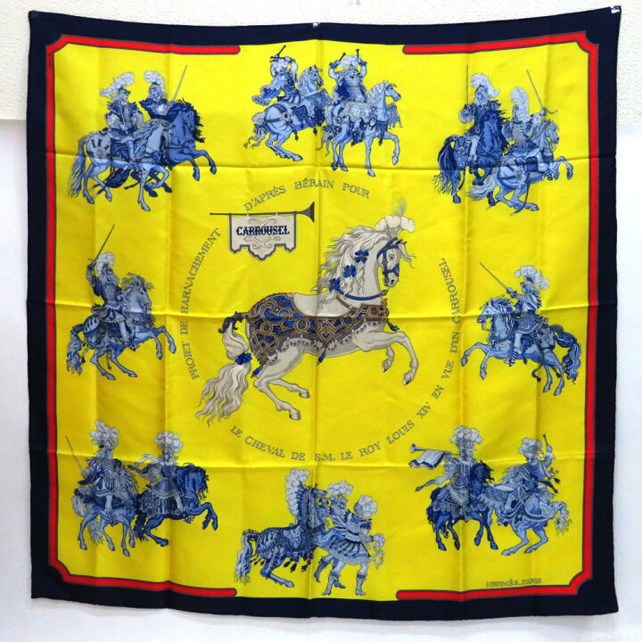 楽天市場】中古 エルメス 小物 カレ90 大判スカーフ CARROUSEL Aランク  
