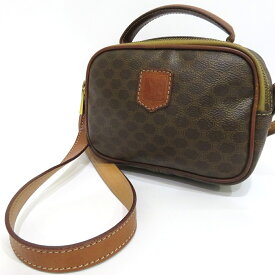 中古 セリーヌ バッグ マカダム 2way ショルダーバッグ ブラウン Bランク PVC レザー CELINE あす楽【送料無料】【西神店】