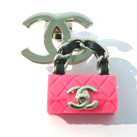 中古 シャネル ココマーク ブローチ マトラッセ バッグモチーフ 金メッキ Aランク B23C シルバー アクセサリー CHANEL あす楽【送料無料】【西神店】