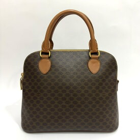 中古 セリーヌ バッグ マカダム ハンドバッグ ブラウン Bランク PVC レザー レディース CELINE あす楽【送料無料】【西神店】