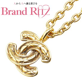 中古 ABランク シャネル マトラッセ ココマーク ネックレス ゴールド メッキ レディース CHANEL あす楽【送料無料】【名谷店】