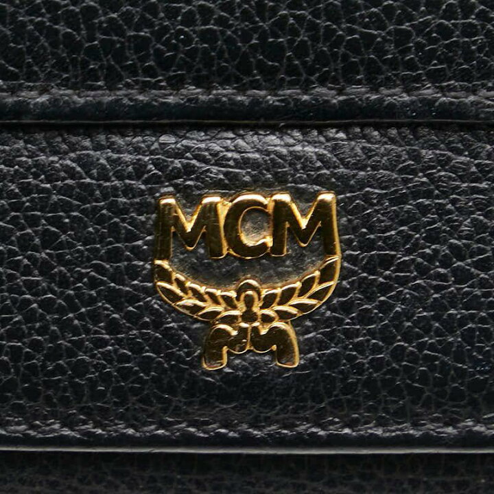 楽天市場】中古 MCM 低価格 三つ折り財布 Bランク ロゴ金具 ブラック  