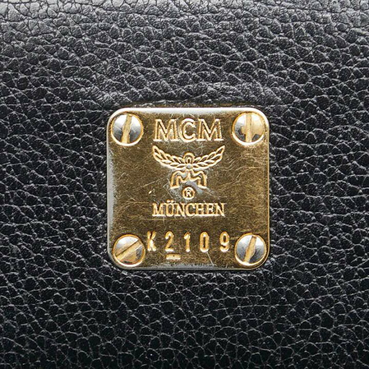 楽天市場】中古 MCM 低価格 三つ折り財布 Bランク ロゴ金具 ブラック  