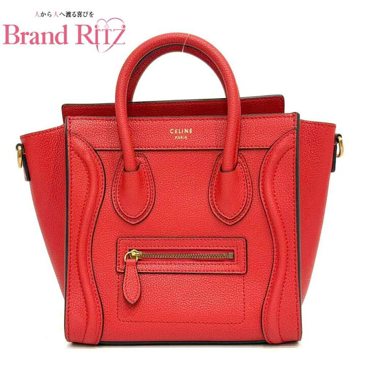 楽天市場】中古 美品 CELINE セリーヌ ラゲージ ナノ バッグ カーフ 