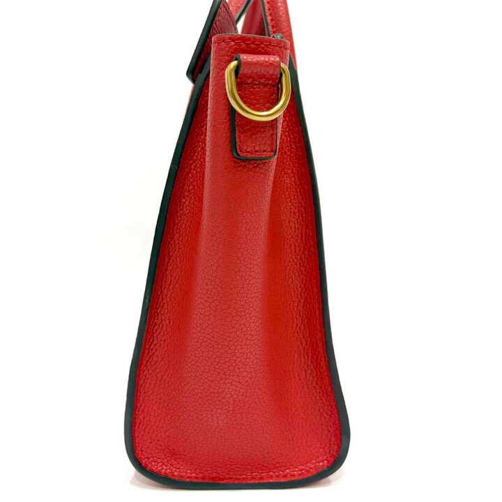 楽天市場】中古 美品 CELINE セリーヌ ラゲージ ナノ バッグ カーフ 