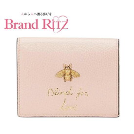 中古 ABランク グッチ アニマリエ ビー 二つ折り財布 460185 ピンク レザー レディース GUCCI あす楽【送料無料】【西神店】
