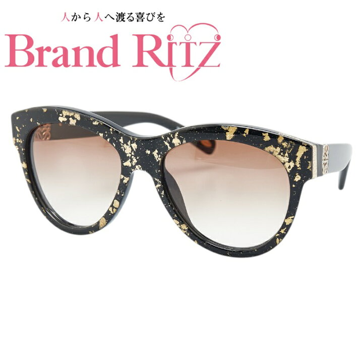 中古 ロエベ サングラス アナグラム SLW849 ブラック ゴールド  