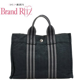 中古 エルメス ハンドバッグ トートバッグ フールトゥPM Bランク ブラック グレー キャンバス レディース HERMES あす楽【送料無料】【名谷店】