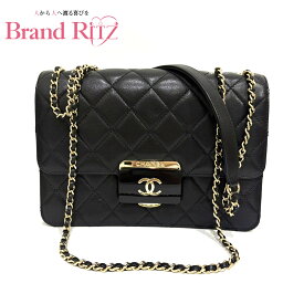 中古 シャネル マトラッセ23 チェーンバッグ ココマーク プレート 22番台 肩がけ 斜めがけ ABランク ブラック ゴールド金具 CHANEL あす楽【送料無料】【西神店】