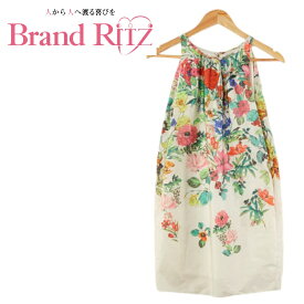 中古 美品 モンクレール ワンピース 花柄 フラワー サイズ38 Aランク マルチカラー アイボリー ホワイト MONCLER あす楽【送料無料】【名谷店】