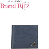 楽天市場】プラダ prada ネイビー 二つ折りの通販 