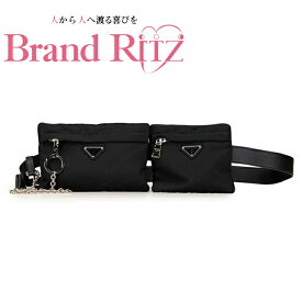 中古 美品 プラダ テスート ナイロン ショルダー ウエストポーチ 斜め掛けOK ブラック 黒 Aランク 三角ロゴ PRADA あす楽【送料無料】【名谷店】