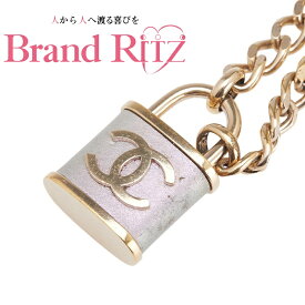 中古 シャネル ココマーク カデナ 南京錠 モチーフ チェーン ネックレス メッキ Bランク ゴールド レディース CHANEL あす楽【送料無料】【三田店】