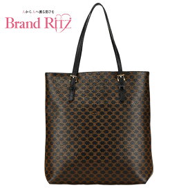 中古 セリーヌ マカダム ハンドバッグ ブラック PVC レザー レディース ABランク CELINE あす楽【送料無料】【名谷店】