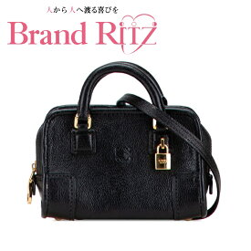 中古 ロエベ アナグラム アマソナ マイクロミニ ハンドバッグ ショルダーバッグ 2WAY ブラック Aランク レザー レディース LOEWE あす楽【送料無料】【西神店】