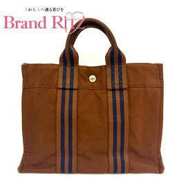 中古 エルメス バッグ フールトゥPM ハンドバッグ えんじ ボルドー Bランク キャンバス ナイロン HERMES あす楽【送料無料】【名谷店】