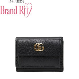 中古 グッチ GGマーモント 三つ折り財布 523277 ABランク ブラック レザー レディース GUCCI あす楽【送料無料】【名谷店】