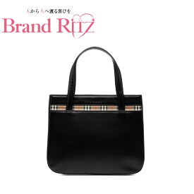 中古 バーバリー ノバチェック ハンドバッグ キャンバス レザー ABランク ブラック マルチカラー レディース BURBERRY あす楽【送料無料】【三田店】