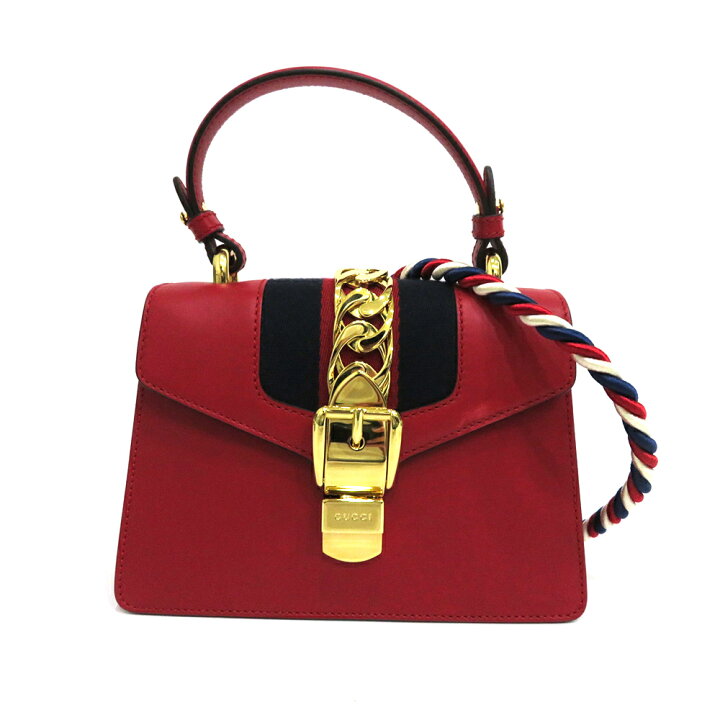 楽天市場】中古 美品 グッチ バッグ シルヴィ ミニ トップハンドル  