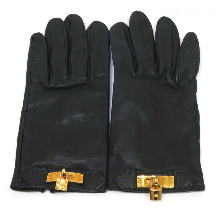 楽天市場】中古 エルメス 手袋 レザーグローブ ケリー金具 ABランク  
