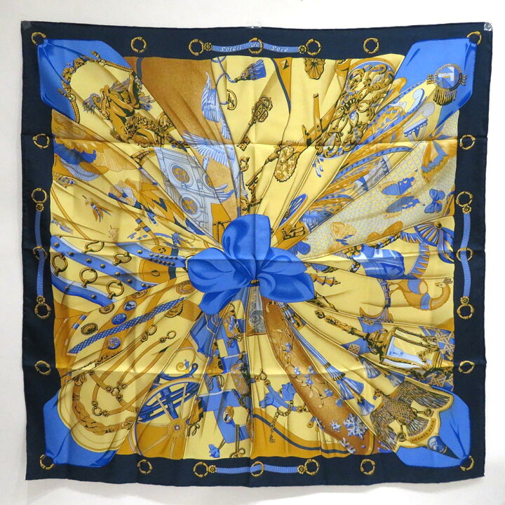 楽天市場】中古 美品 エルメス カレ90 Soleil de soie シルクの太陽 A 