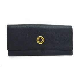 中古 セリーヌ 長財布 サークルロゴ ゴールド金具 ネイビー Bランク オールレザー オールドセリーヌ CELINE あす楽【送料無料】【西神店】