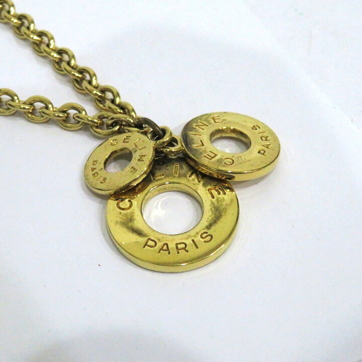 楽天市場】中古 セリーヌ ネックレス サークルロゴ ゴールド ラウンド 
