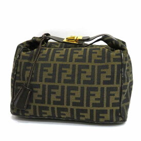 中古 フェンディ ズッカ柄 バニティバッグ Bランク キャンバス ブラウン系 FENDI レディース あす楽【送料無料】【三田店】