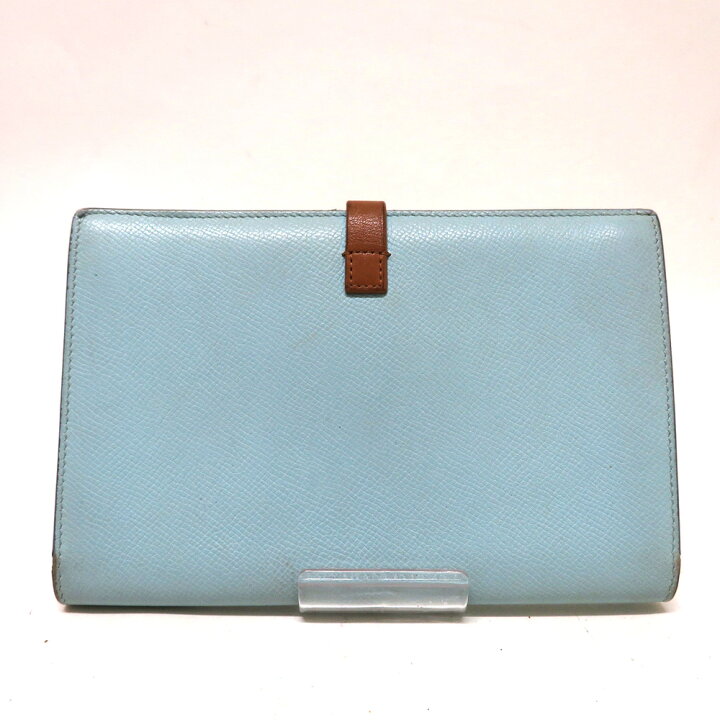 楽天市場】中古 セリーヌ 財布 レザー Bランク 二つ折り 水色 ブラウン  