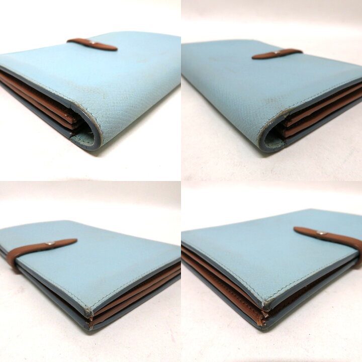 楽天市場】中古 セリーヌ 財布 レザー Bランク 二つ折り 水色 ブラウン  